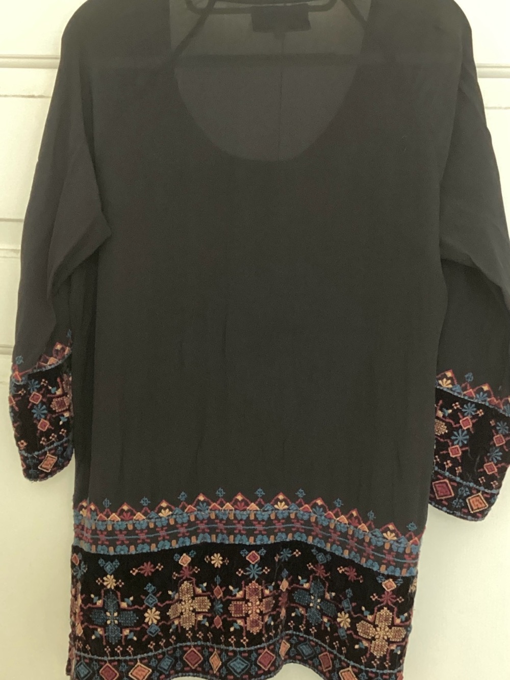 Johnny Was Workshop Embroidered Silk Tunic - Picture 2 of 5